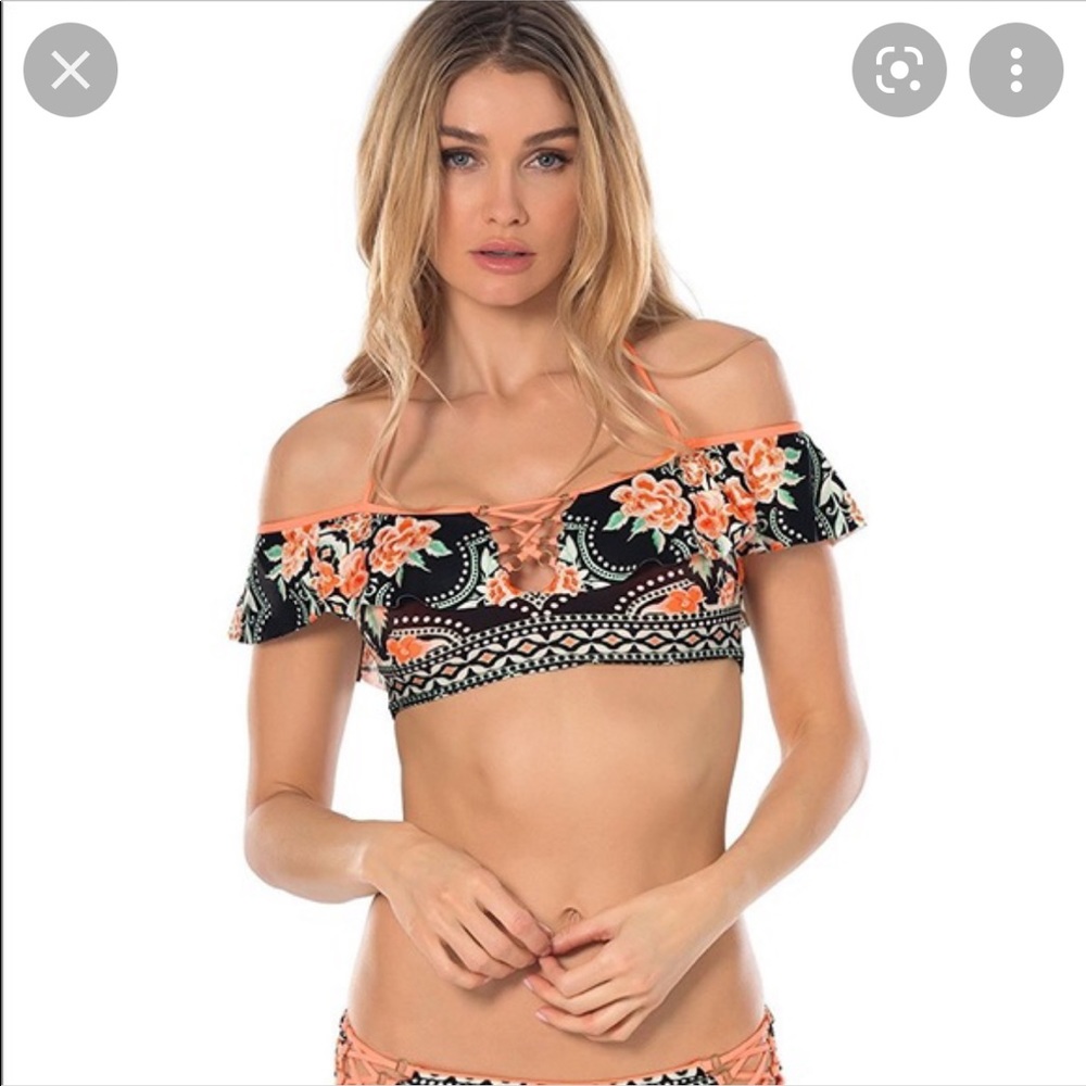 BECCA swim Southern Belle off-shoulder bikini top